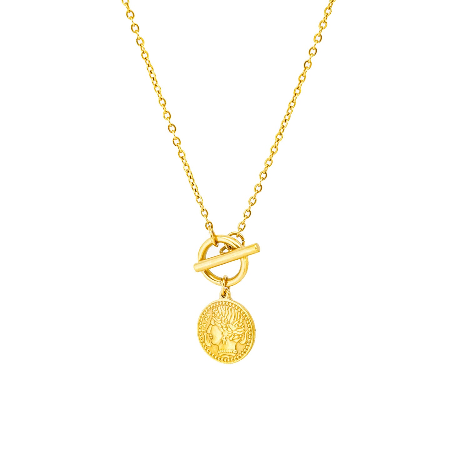 Antique Gold Plated Roman Coin Necklace