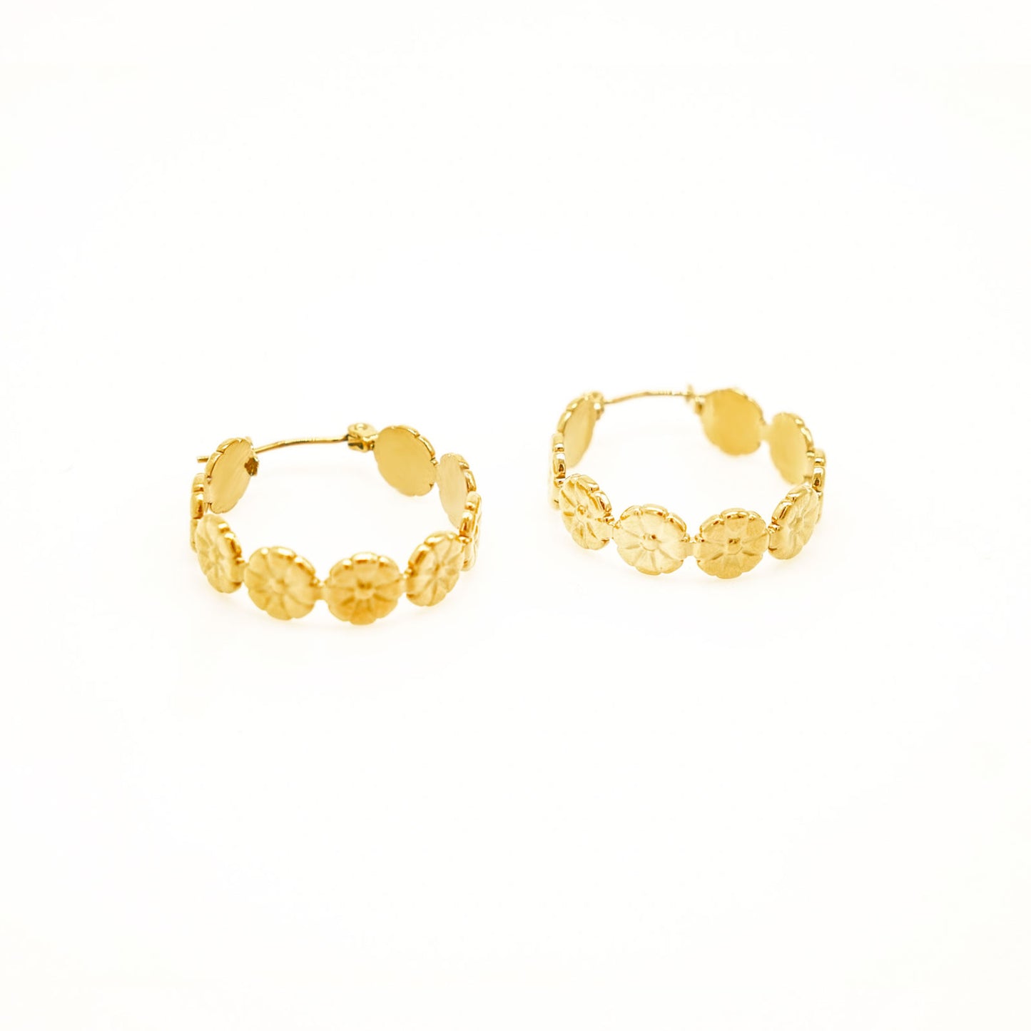 Petite Disc Gold Earrings