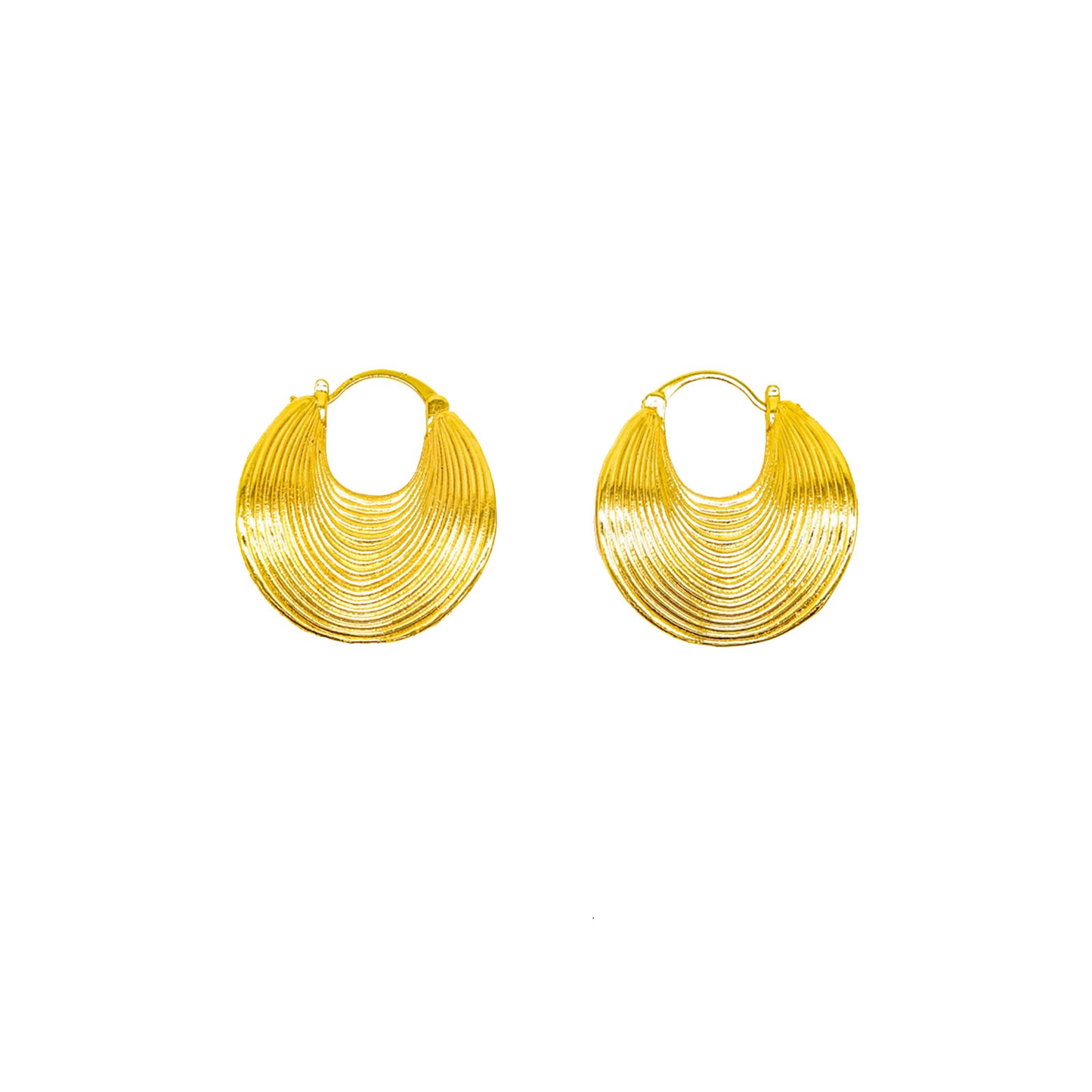 Basket Hoop Gold Earrings