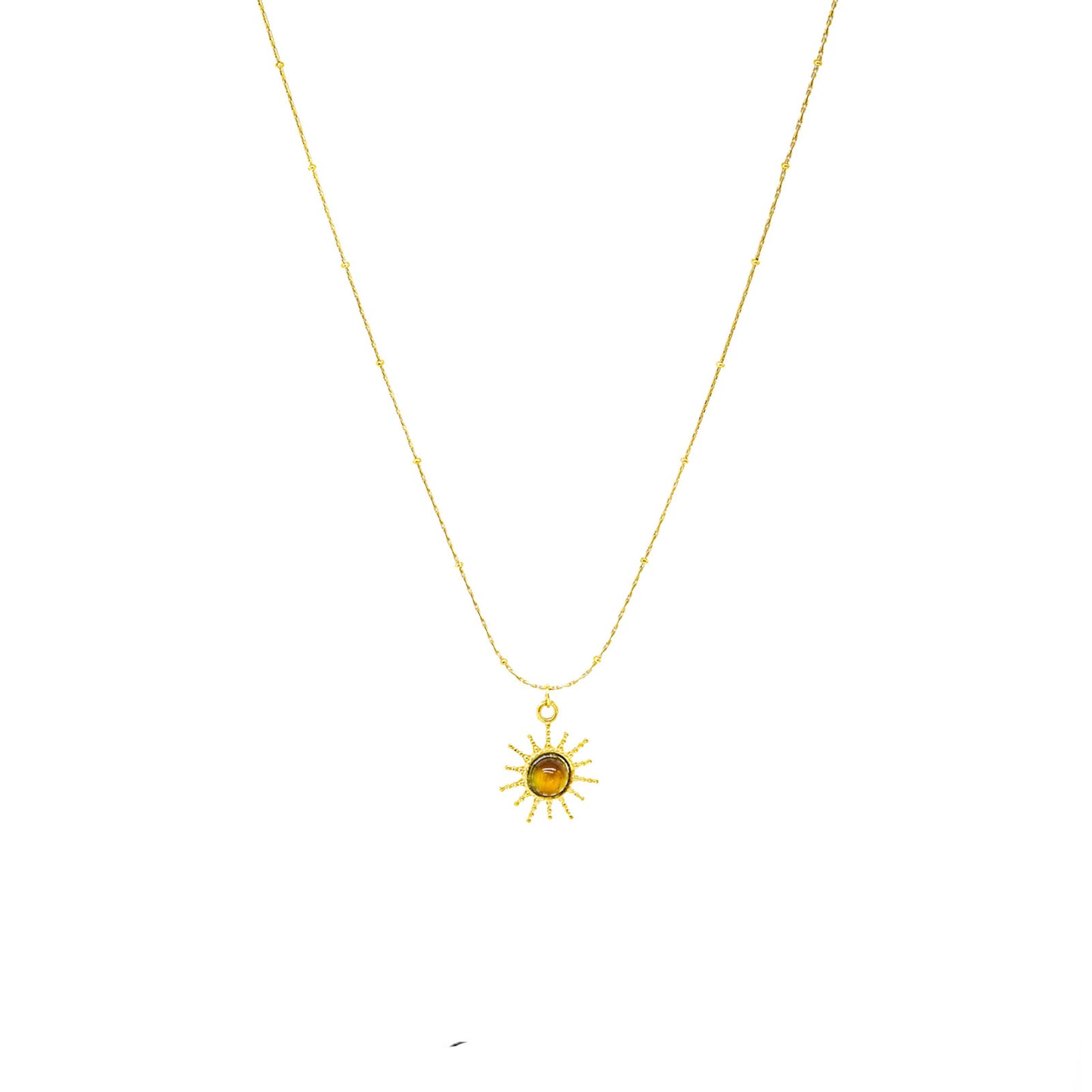 Tigerite Sunshine Pendant Gold Necklace