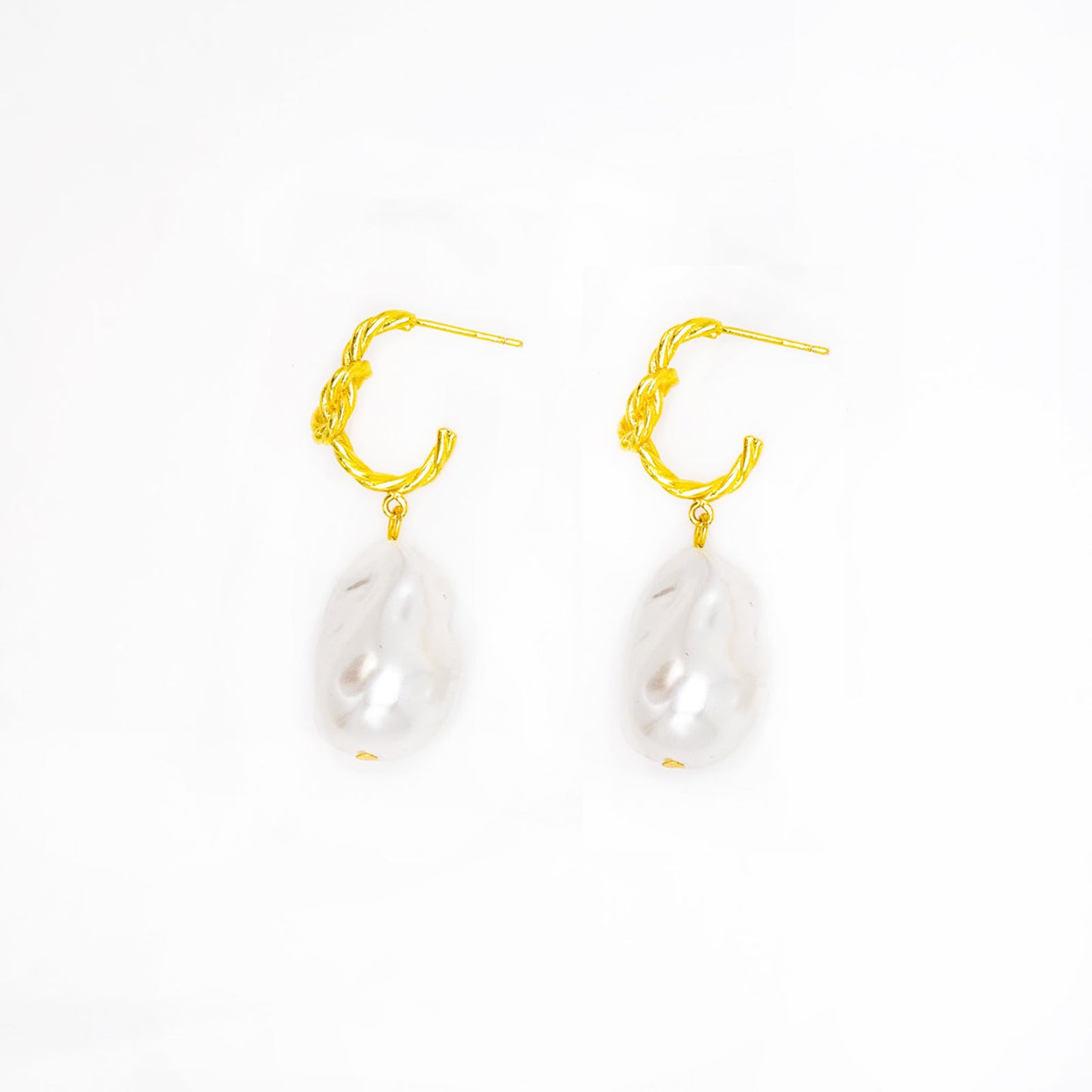 Baroque Pearl Gold Earrings