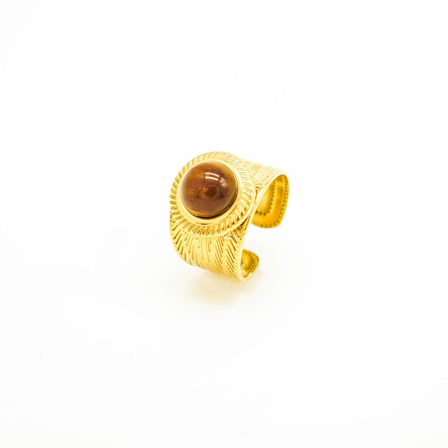 Tiger Eye Gold Plated Ring