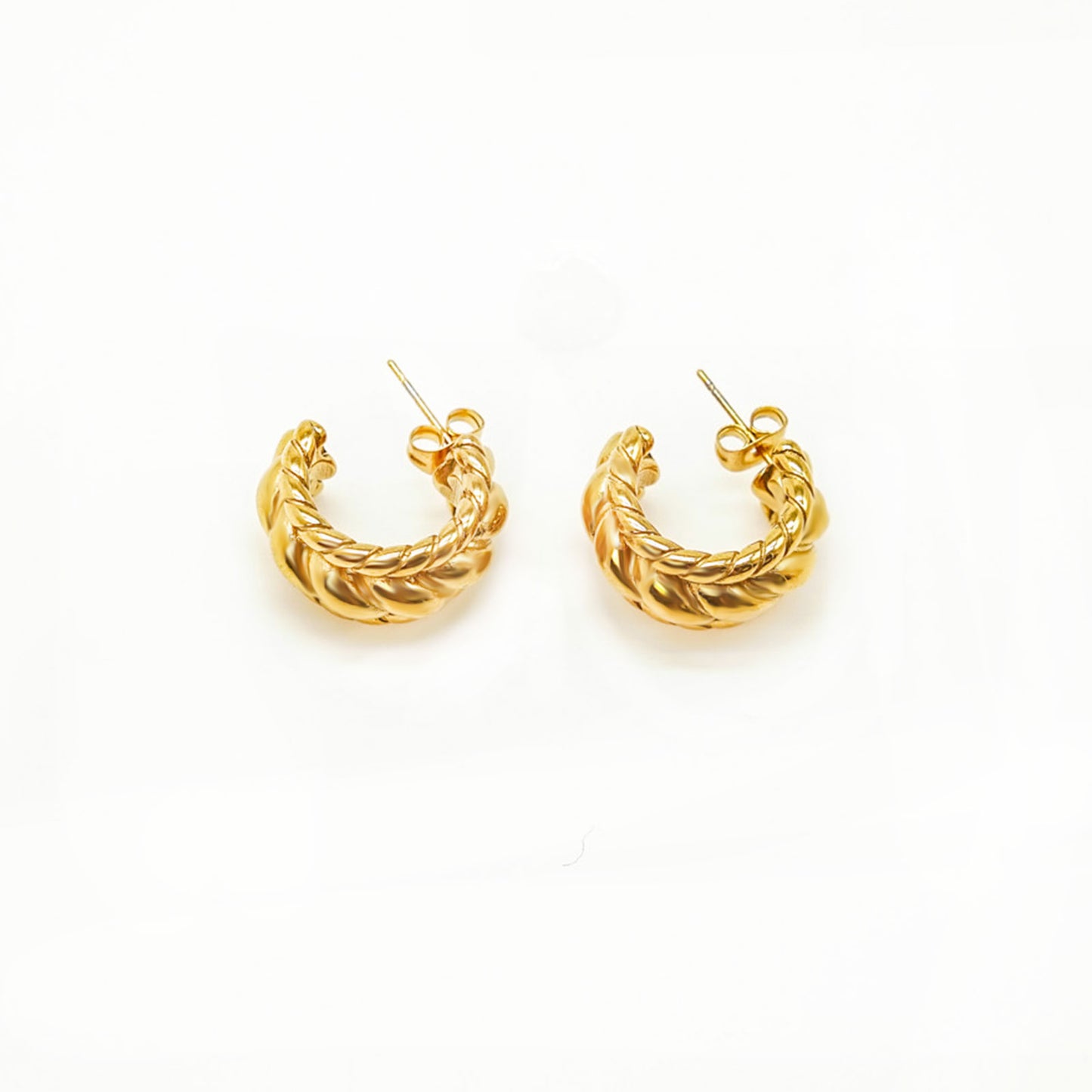 Braided Hoop Gold Earrings