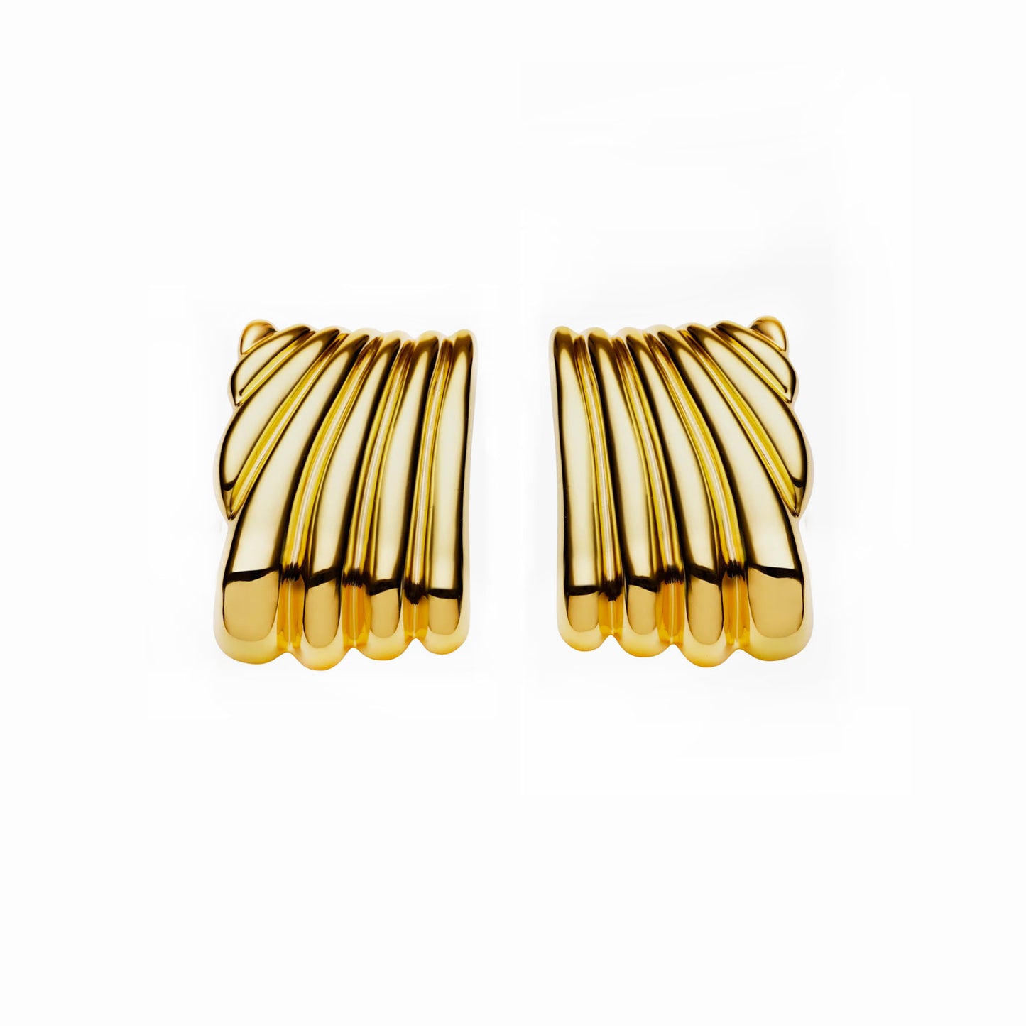 Sunnie Fluted Gold-Plated Drop Earrings