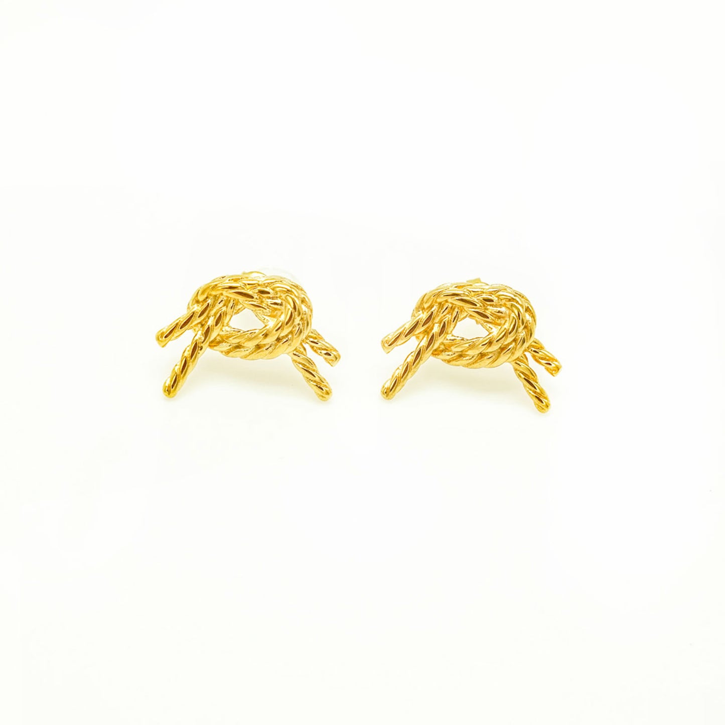 Bow Knot Stud Gold Earrings