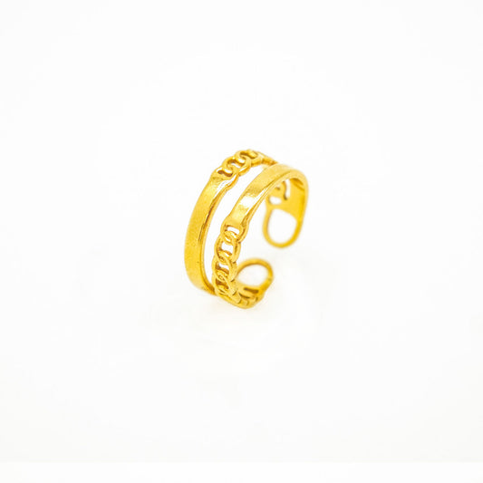 Crown Double Layer Gold Ring