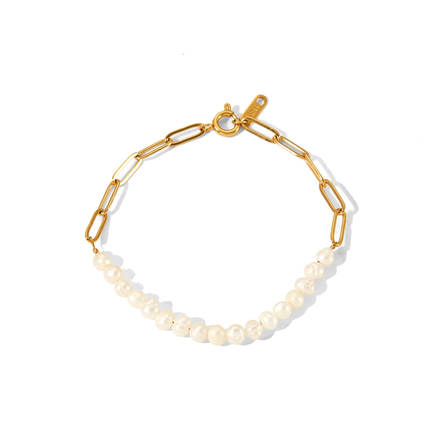 Pearl Gold Chain Bracelet