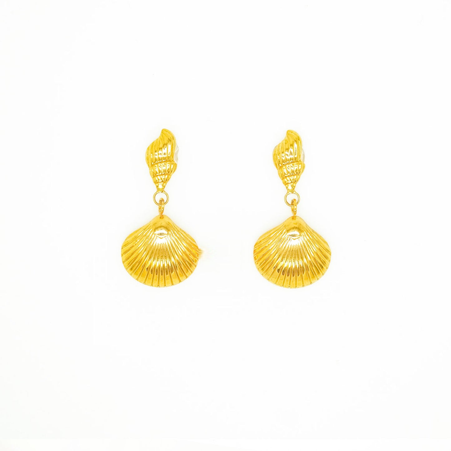 Shell Pendant Gold Earrings