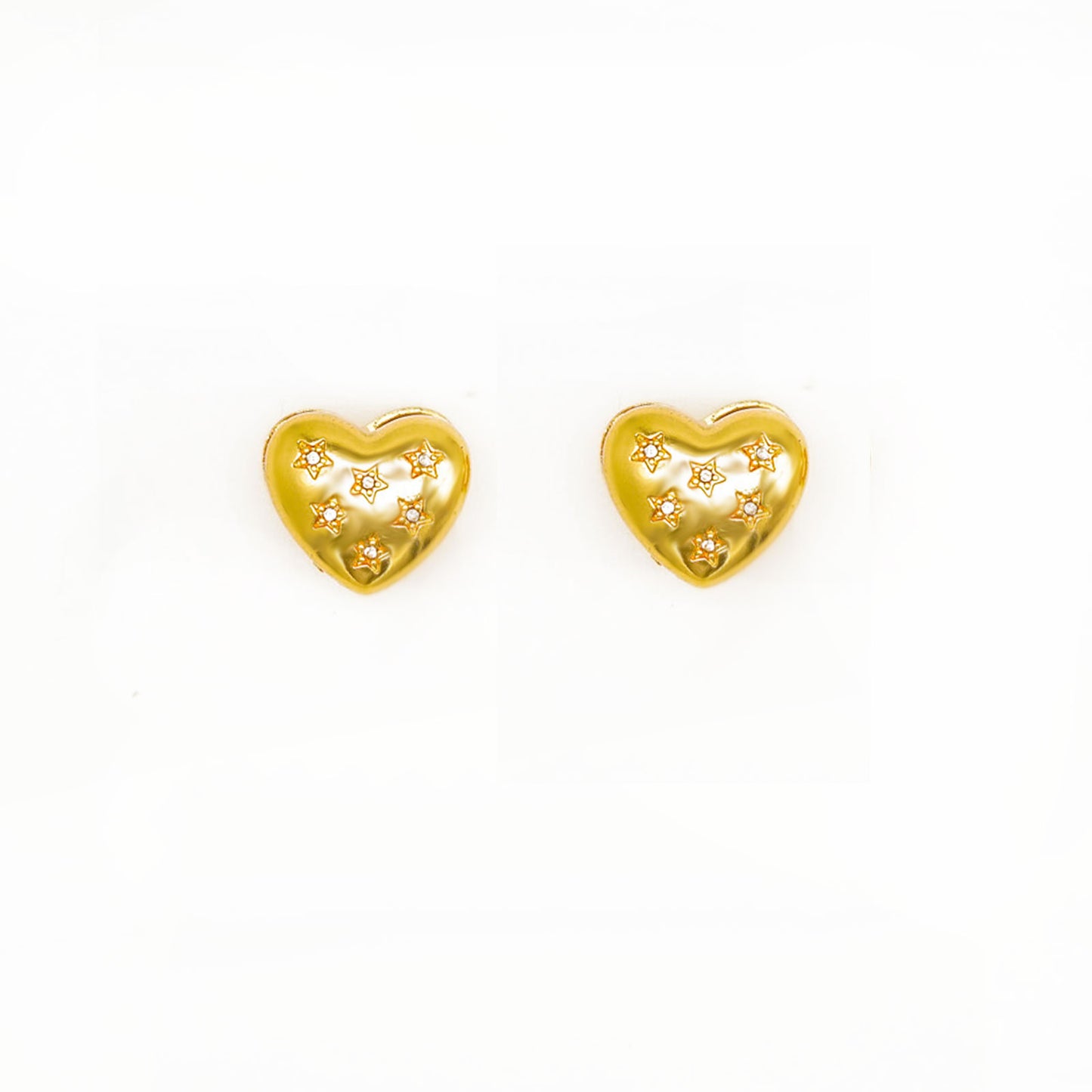 Starry Heart Hoops Earrings