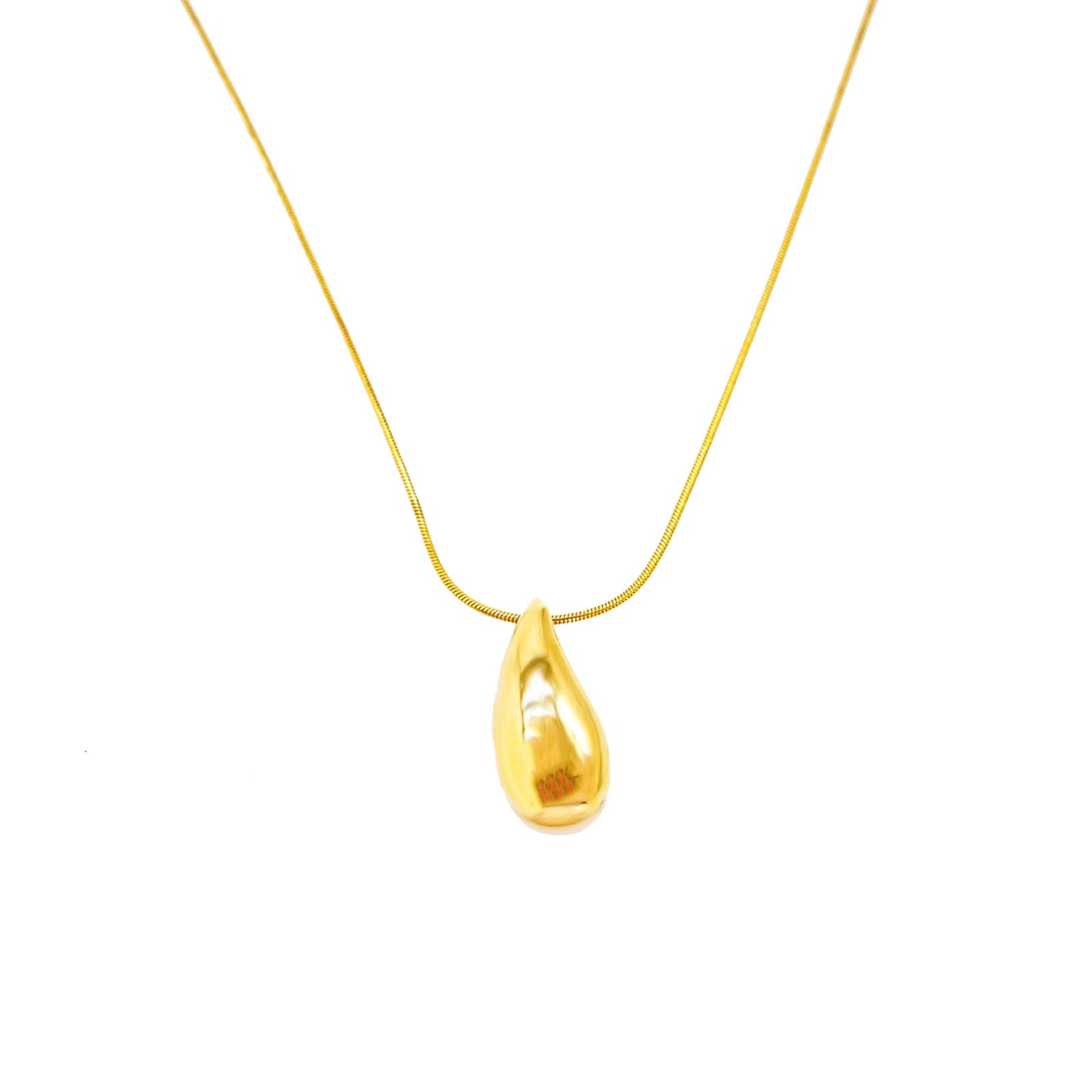 Teardrop Pendant Gold Necklace