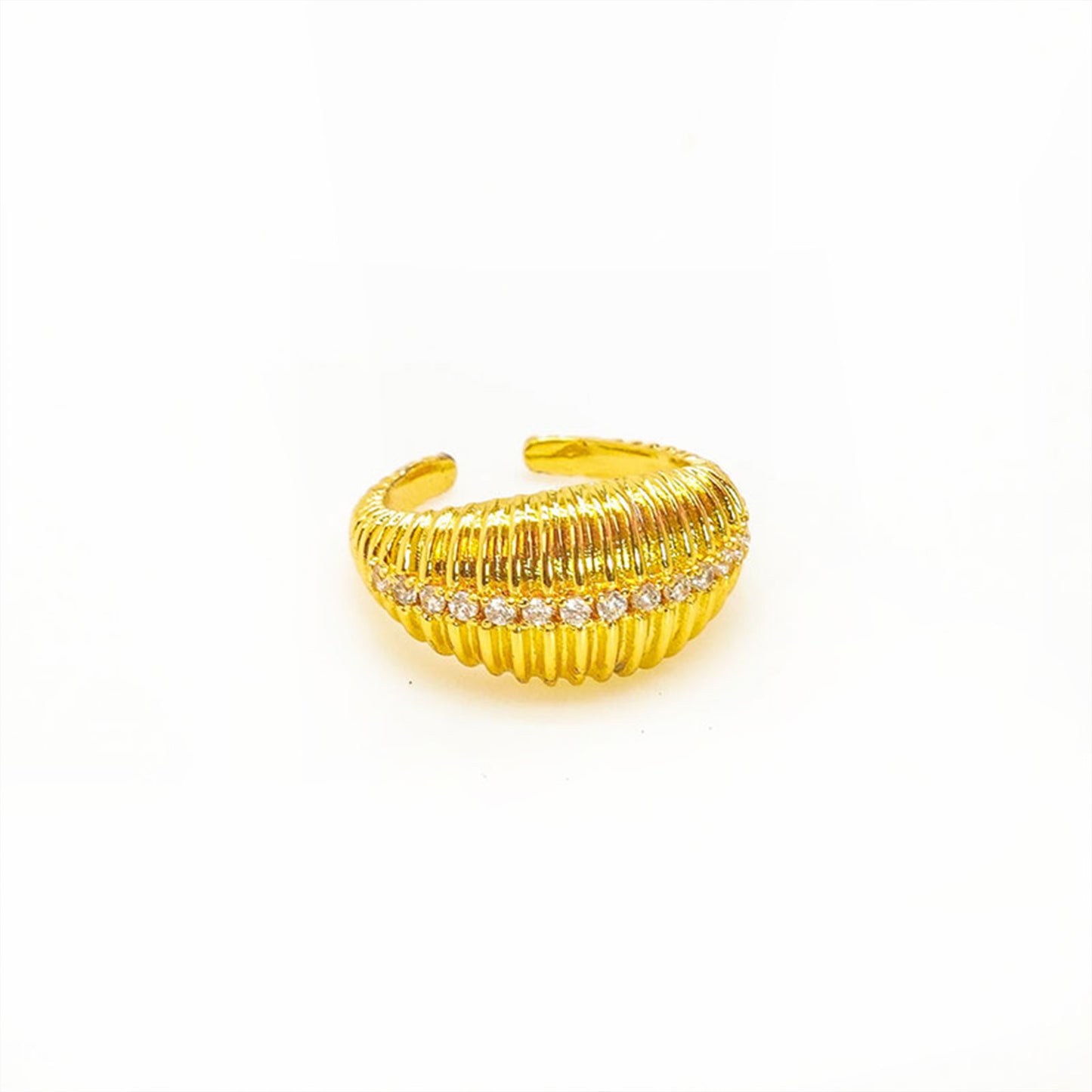 Diamond Croissant Gold Ring