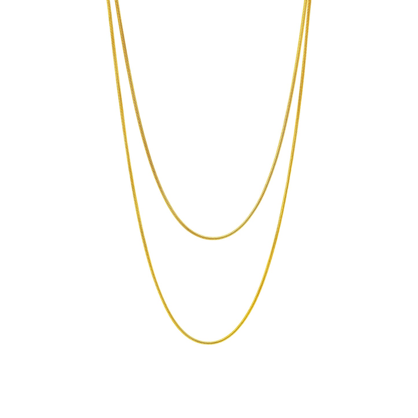 Layered Double Strand Liquid Gold Necklace