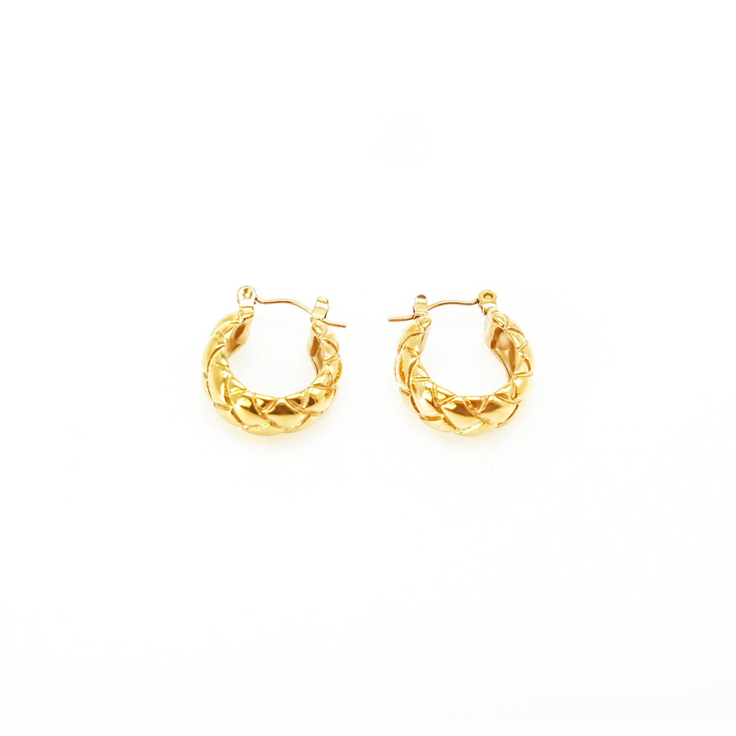 Crossy Hoops Gold Earrings