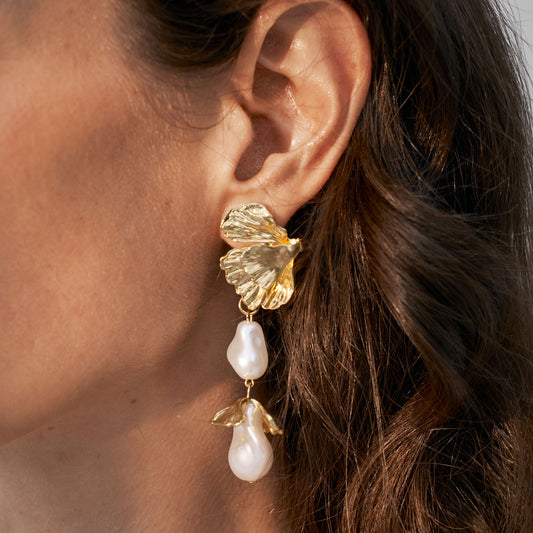 Baroque Flower Drop Earrings