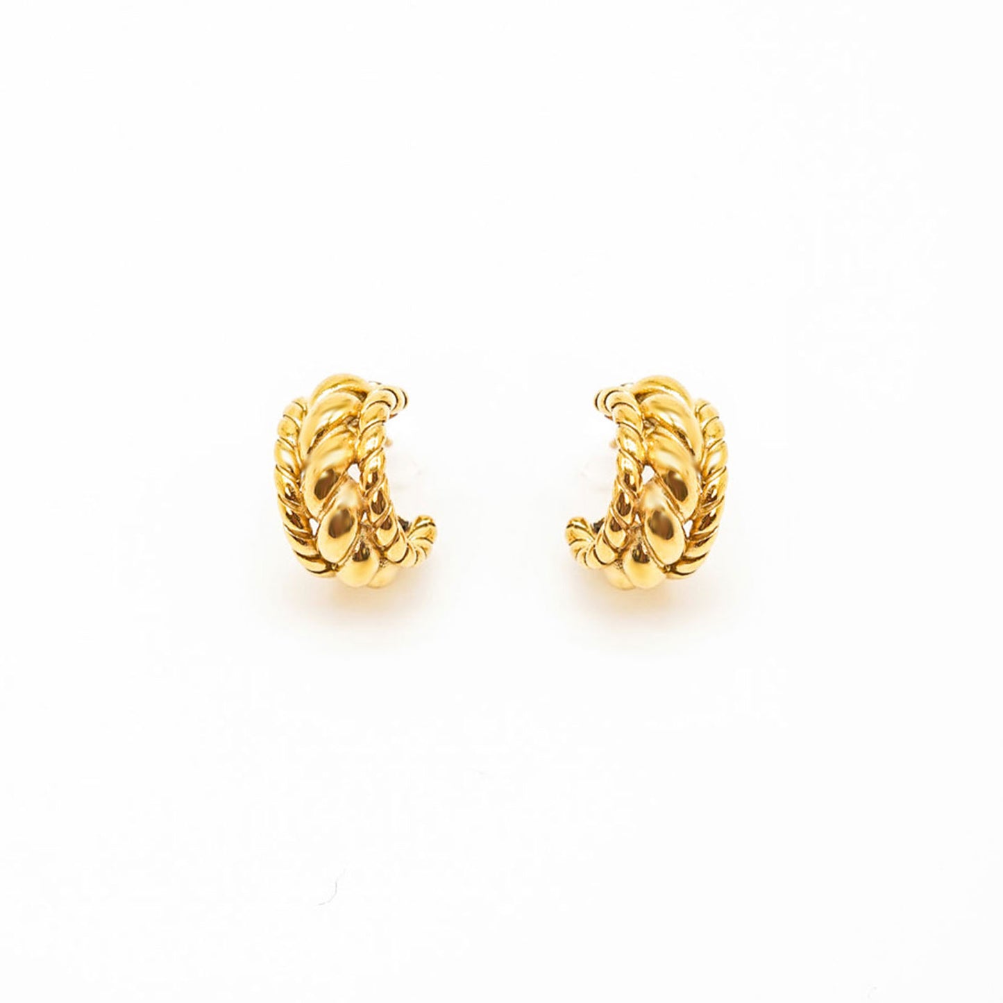 Braided Hoop Gold Earrings