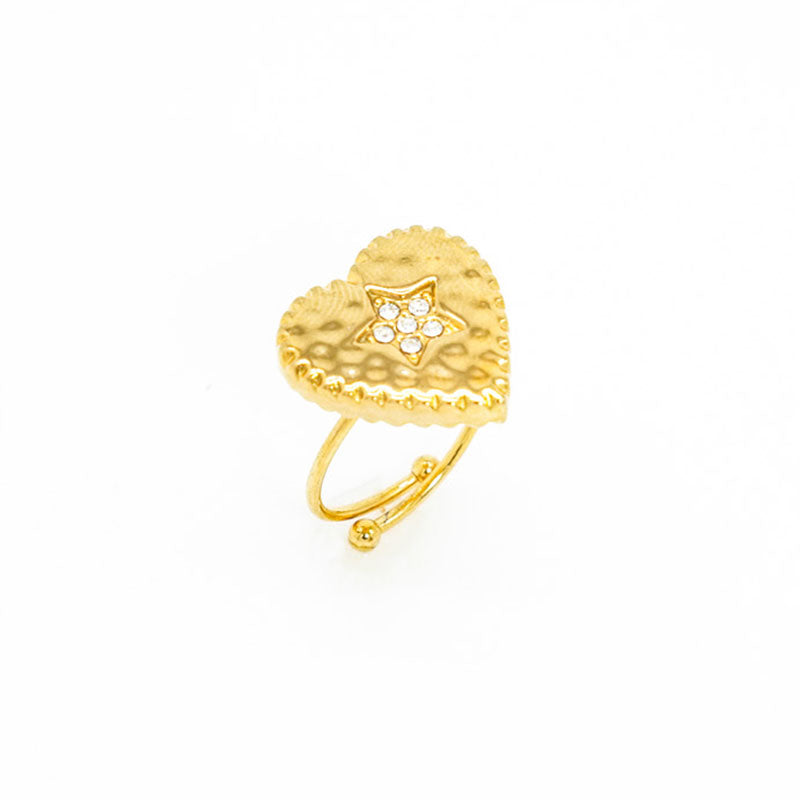 Starry Heart Gold Ring