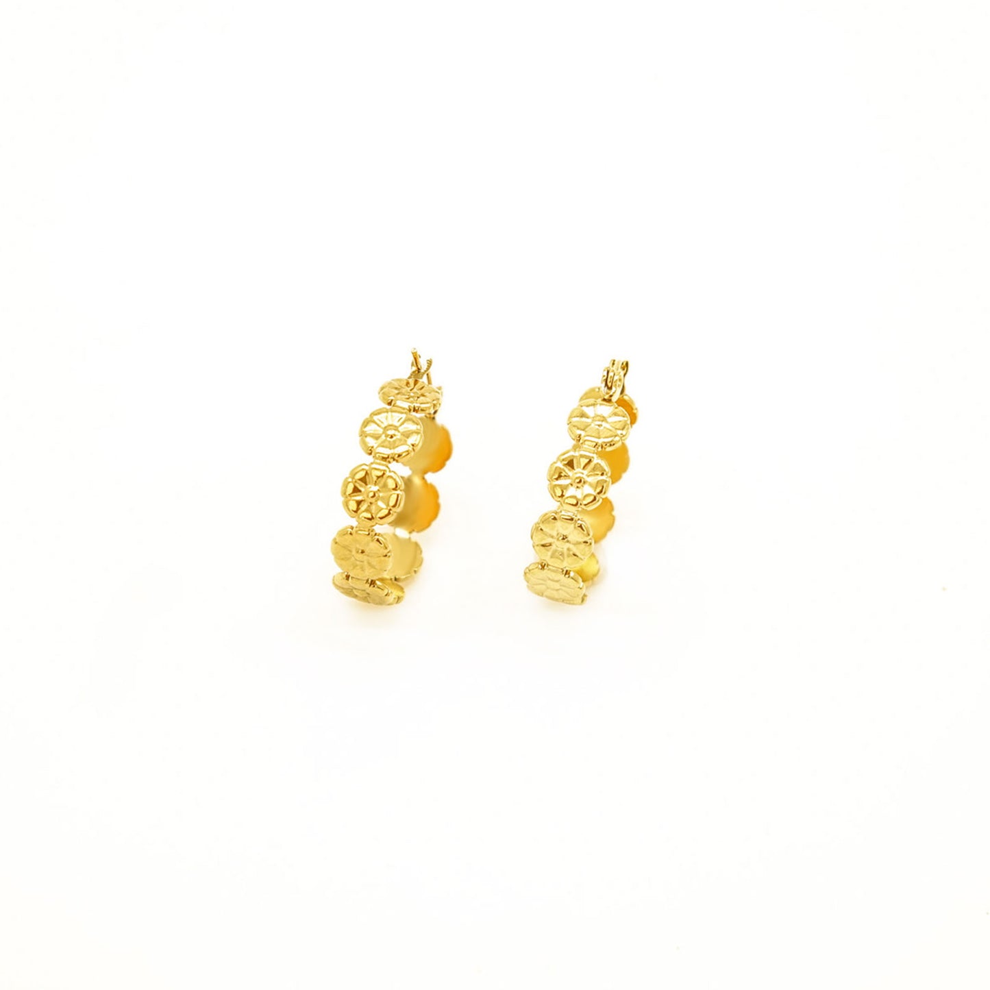 Petite Disc Gold Earrings