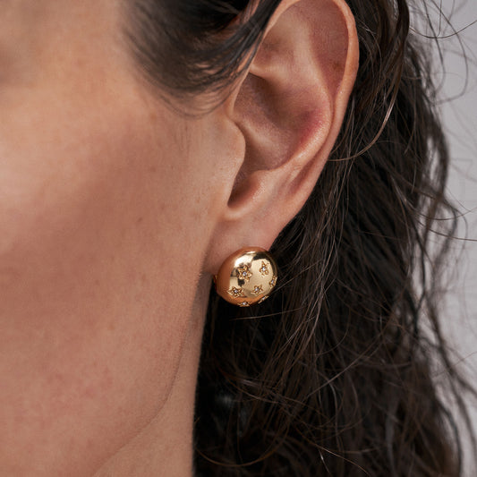 Star Cluster Gold Earrings