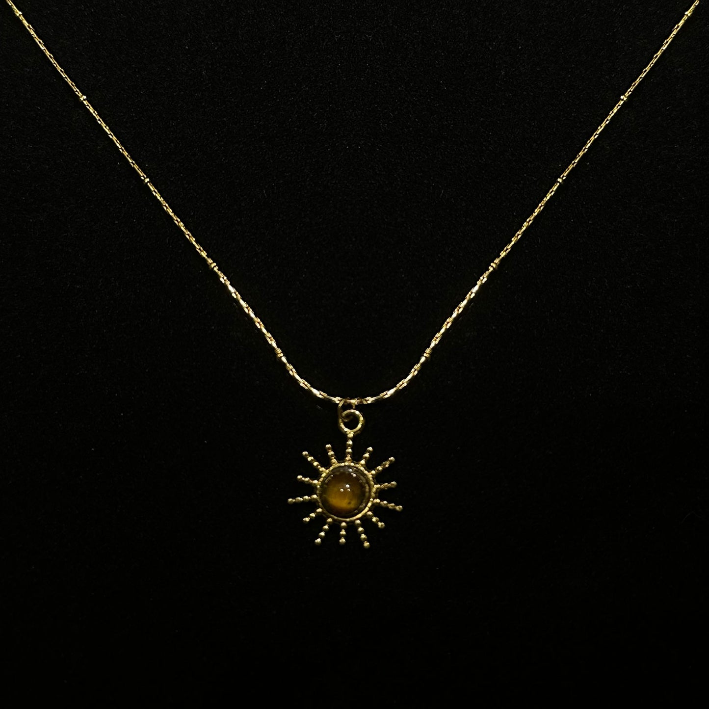 Tigerite Sunshine Pendant Gold Necklace