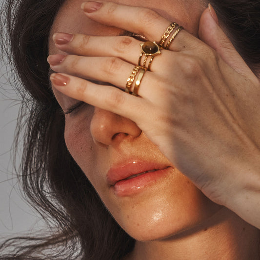 Layer Chain Gold Ring