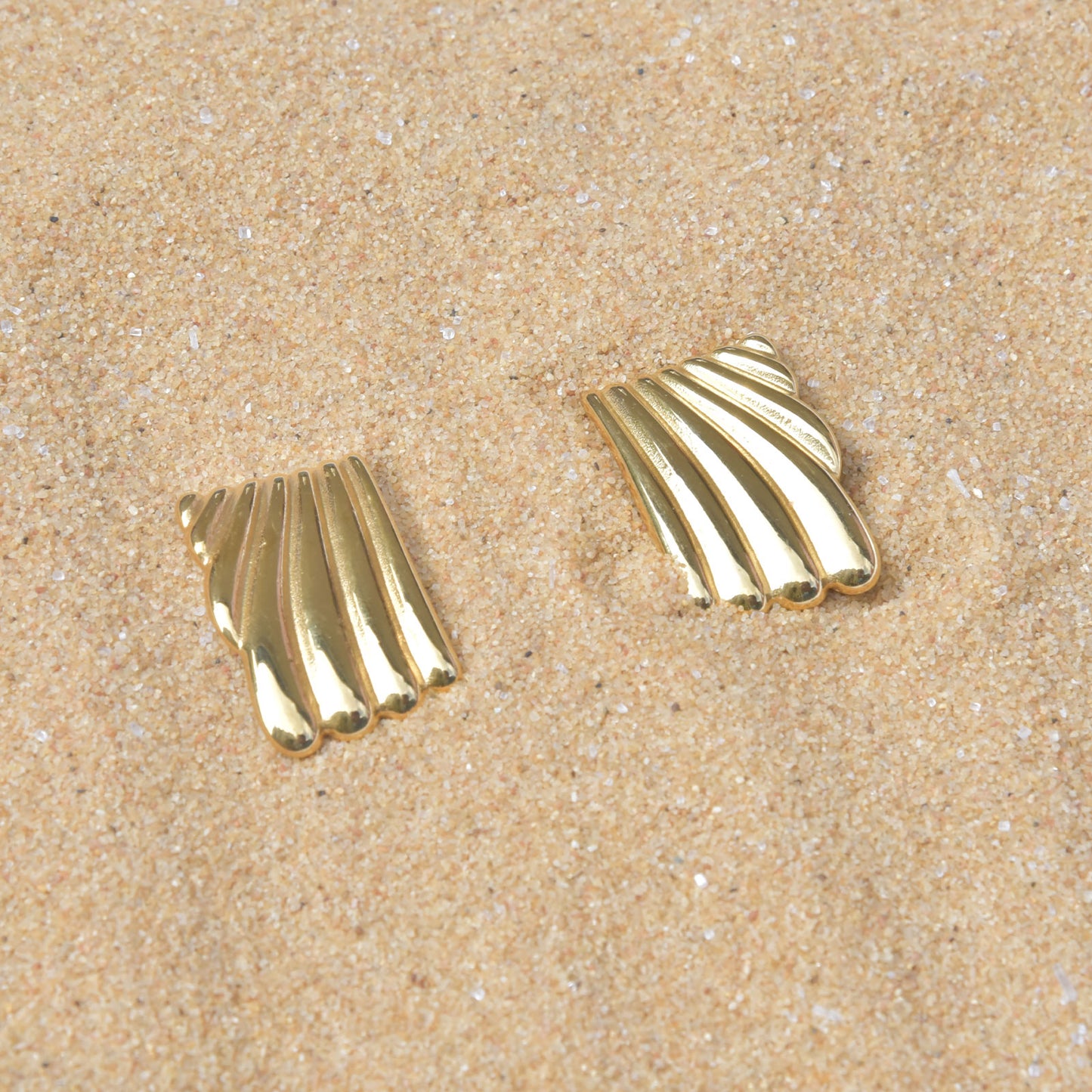 Sunnie Fluted Gold-Plated Drop Earrings