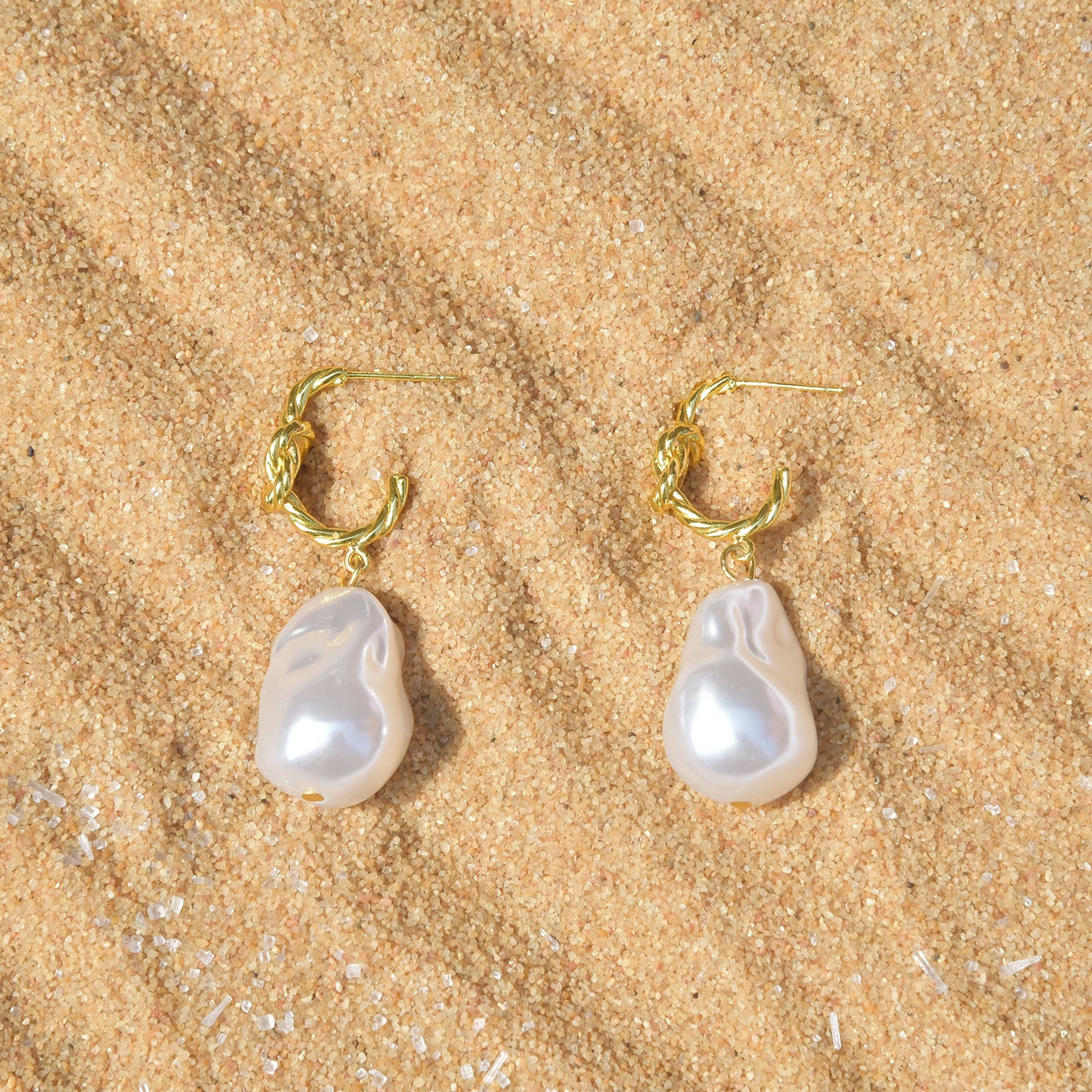 Baroque Pearl Gold Earrings