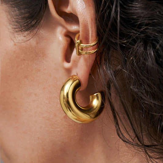 Crescent Gold Earrings