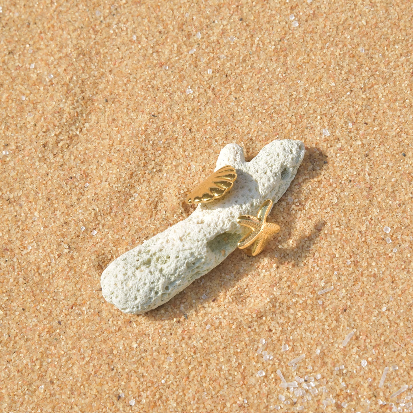 Sea Star & Shell Gold Ring