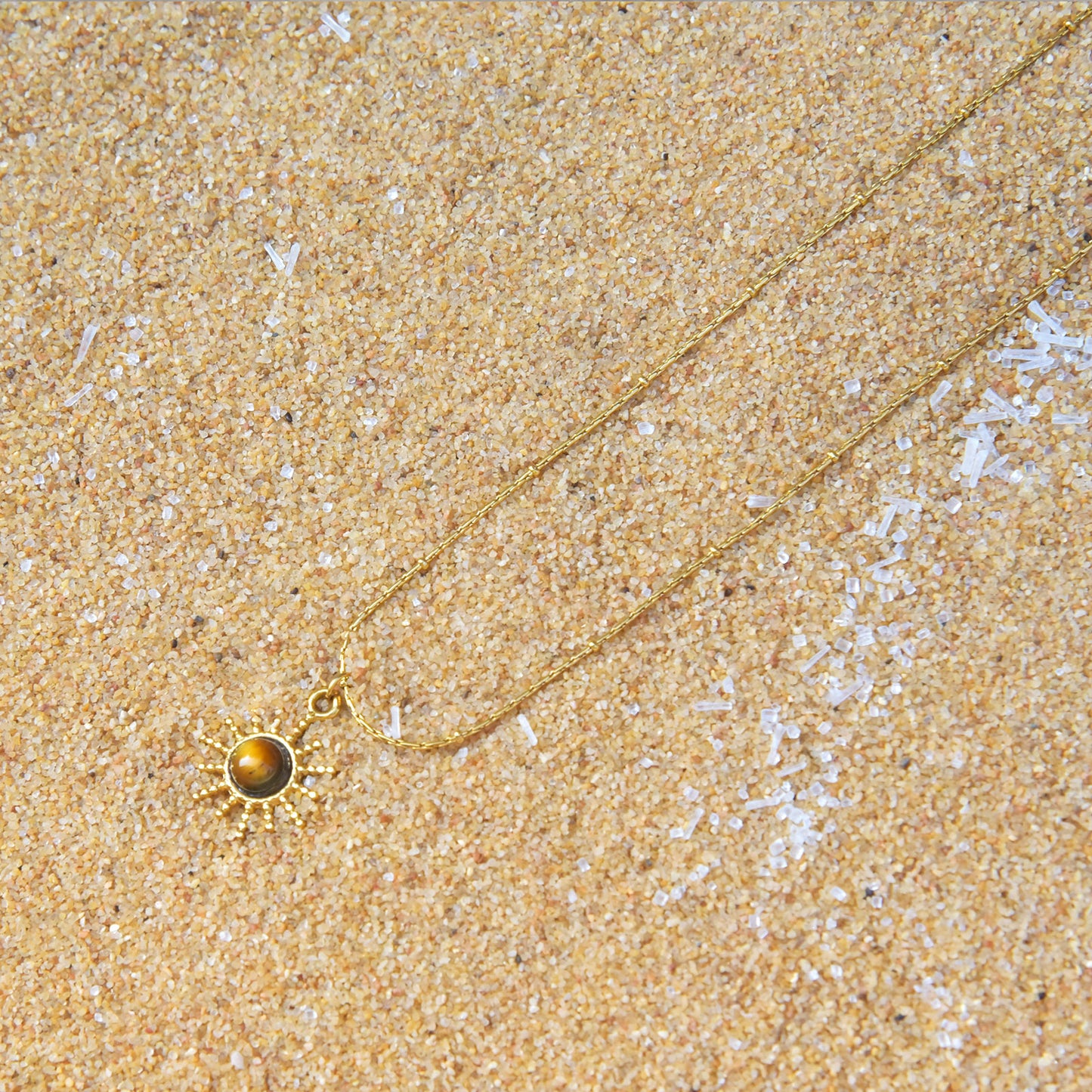 Tigerite Sunshine Pendant Gold Necklace