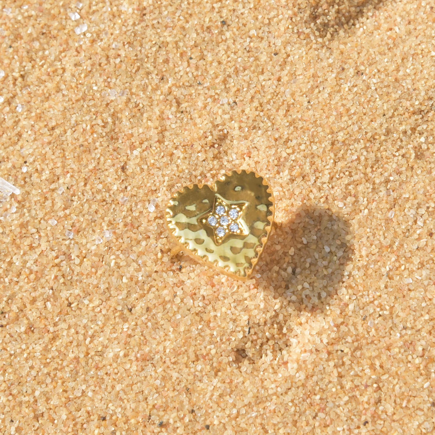 Starry Heart Gold Ring