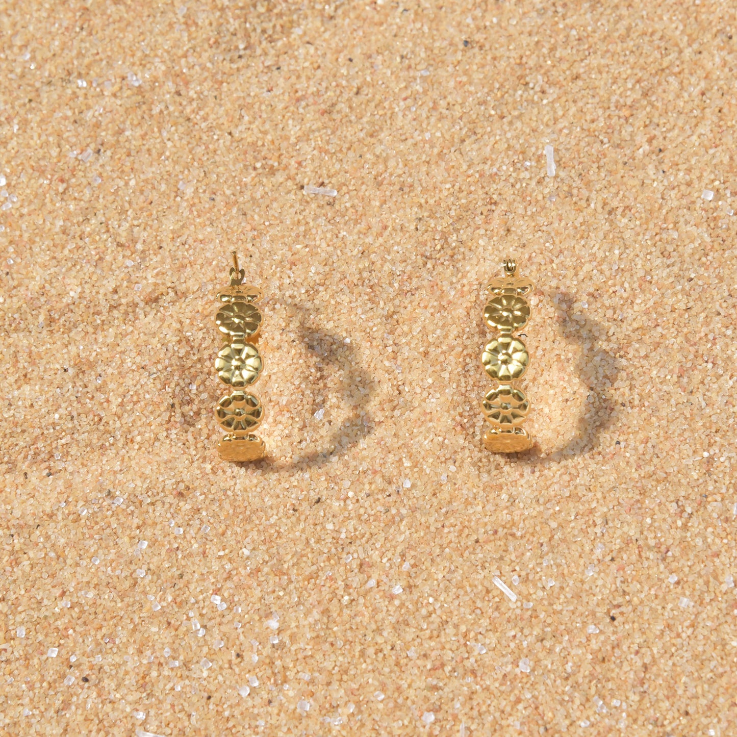 Petite Disc Gold Earrings